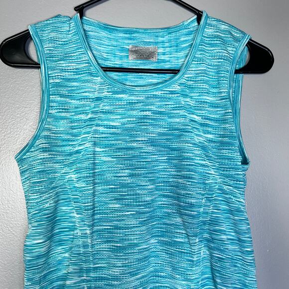 ✨Athleta Women’s Tank Top M Blue Space Dye Sleeveless Stretch Activewear - Picture 4 of 5